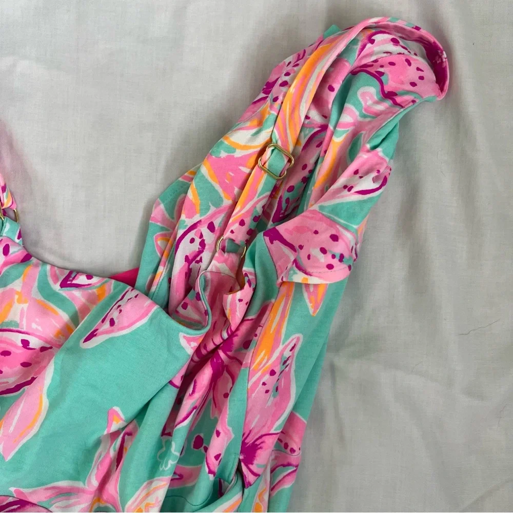 Lilly Pulitzer Fontaine Wrap Dress Bonita Blooms Blue Pink NWT Medium - Picture 9 of 9